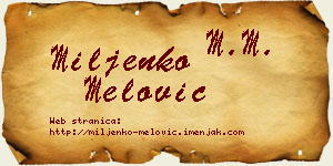 Miljenko Melović vizit kartica